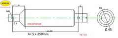 Xi lanh điện dùng cho xe ô tô, đồ nội thất , lực nâng 1000N với tốc độ 10mm/s, YNT 05.