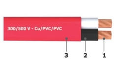 Dây điện dẹt 2 lõi ruột mềm bọc cách điện PVC (dây ô van) 300/500V - Cu/PVC/PVC