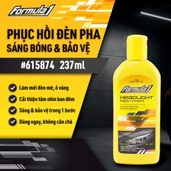 Dung Dịch Làm Sáng Đèn Pha Ô Tô FORMULA 1 615874 237ml Phục Hồi & Bảo Vệ Đèn Xe - Nhập Khẩu Chính Hãng