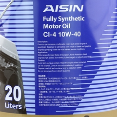Nhớt Động Cơ AISIN ECFI104PLB 10W-40 CI4 / SL Fully Synthetic 20L - Nhập Khẩu Chính Hãng