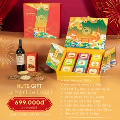 Hộp quà Nuts Gift - Lý Ngư Hóa Long 9 Vị Hạt dinh dưỡng và trái cây đặc sản