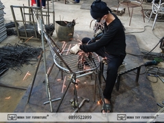 Sản xuất hàng trăm ghế sắt ngoài trời cho dự án tại Đà Nẵng