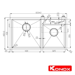 Chậu rửa bát Konox KN8248DO