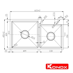 Chậu rửa bát Konox KN8245DO