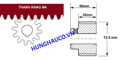 NHÔNG RĂNG MẠ KẼM -LỖ CỐT 25mm