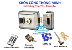 khóa cửa cổng 12VDC dùng  Remote, thẻ từ + 10 thẻ từ