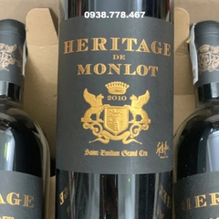 Rượu vang Heritage de Monlot 2010.