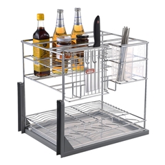 GV02 - Kệ gia vị nan tròn Inox bóng cao cấp