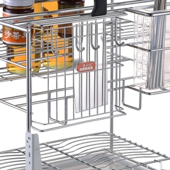 GV02 - Kệ gia vị nan tròn Inox bóng cao cấp