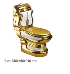 KH1098 - Bồn cầu hoa văn vàng cổ điển cao cấp