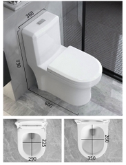 KA3987 - Bồn cầu liền khối nhỏ, sứ nung tráng men nano tuyết cao cấp