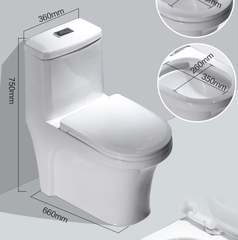 KA3987 - Bồn cầu liền khối nhỏ, sứ nung tráng men nano tuyết cao cấp