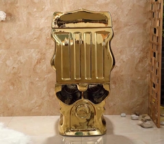 KH1098 - Bồn cầu hoa văn vàng cổ điển cao cấp