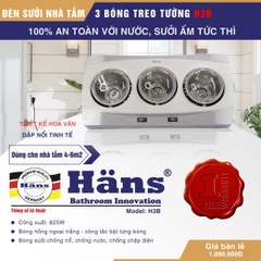 H3B - Đèn Sưởi Nhà Tắm Hans 3 Bóng H3B