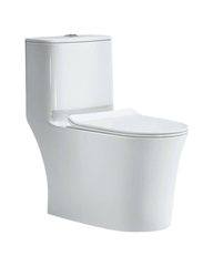 KA6025 - Bồn cầu liền khối trắng, men nano tuyết chống bám dính, nắp UF chông xước, bộ xả cao cấp, nước xả mạnh và êm.