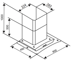 Máy hút khử mùi Sevilla SV-790. Kích thước 700 x 360 x  (700-1040)mm (DxRxC)