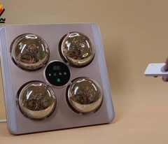 HE9 - Đèn sưởi nhà tắm âm trần có điều khiển, đèn led, báo nhiệt độ Heizen HE9