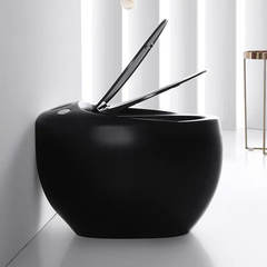 KA3989 - Bồn cầu trứng đen nung nano, cảm ứng đá chân xả nước