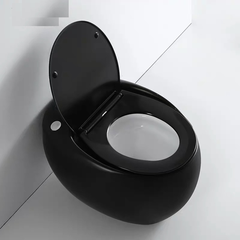 KA3989 - Bồn cầu trứng đen nung nano, cảm ứng đá chân xả nước