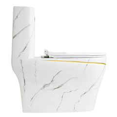 KA601 - Bồn cầu liền khối, sứ nung tráng men trắng vàng cao cấp