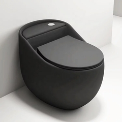 KA810 - Bồn cầu trứng đen cao cấp, men nano nung