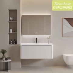 TC190 - Tủ chậu nhựa Plywood + Tủ gương led sấy + Vòi nóng lạnh cao cấp - Hàng nhập khẩu nguyên bộ