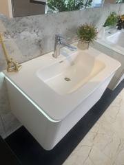 TC190 - Tủ chậu nhựa Plywood + Tủ gương led sấy + Vòi nóng lạnh cao cấp - Hàng nhập khẩu nguyên bộ