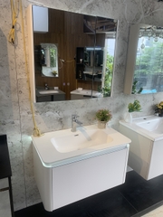 TC190 - Tủ chậu nhựa Plywood + Tủ gương led sấy + Vòi nóng lạnh cao cấp - Hàng nhập khẩu nguyên bộ