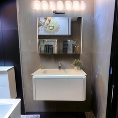 TC190 - Tủ chậu nhựa Plywood + Tủ gương led sấy + Vòi nóng lạnh cao cấp - Hàng nhập khẩu nguyên bộ