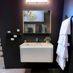 TC190 - Tủ chậu nhựa Plywood + Tủ gương led sấy + Vòi nóng lạnh cao cấp - Hàng nhập khẩu nguyên bộ