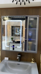 TC195 - Tủ chậu nhựa mặt chậu đá Thạch Anh liền khối màu ghi xám cao cấp