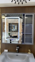 TC195 - Tủ chậu nhựa mặt chậu đá Thạch Anh liền khối màu ghi xám cao cấp