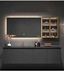 TC09K - Tủ chậu nhựa PVC đặc chịu nước màu ghi xám, mặt chậu đá đen kết hợp lòng chậu sứ nung, hàng đặt theo yêu cầu, kích thước và màu sắc tùy chọn. LH để được giá tốt: 0975.296.975