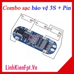 Combo  Sạc Bảo Vệ 3S 10A Kèm Pin 18650