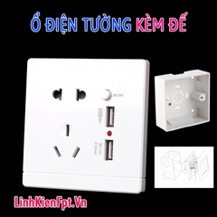 Ổ điện âm tường tích hợp sạc điện thoại USB 5V 2A