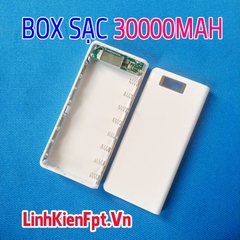 Box Sạc Dự Phòng LCD 8Cell 30000mAh Trắng