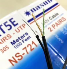 Dây mạng ngoài trời 4 lõi NASUN NS-721 có dầu chống ẩm (305m/cuộn)