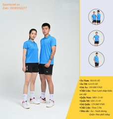 Quần áo cầu lông nam nữ màu xanh dương Amura - Sportsviet