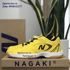 Giày cầu lông nam nữ giá rẻ Nagaki chính hãng màu vàng