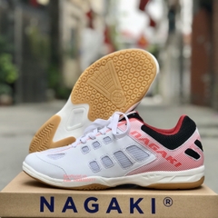 Giày cầu lông nam nữ giá rẻ Nagaki chính hãng màu trắng