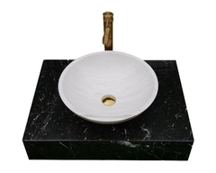 NATURAL STONE LAVABO TABLE - BLACK MARBLE LT02