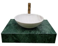 NATURAL STONE LAVABO TABLE - INDIA GREEN MARBLE LT06