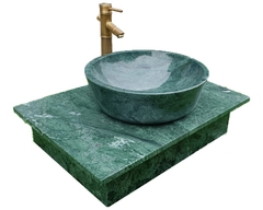 NATURAL STONE LAVABO TABLE - INDIA GREEN MARBLE LT05