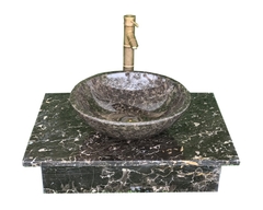 NATURAL STONE LAVABO TABLE - ITALY BROWN MARBLE LT03