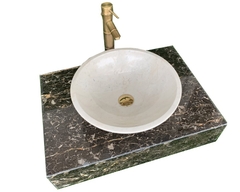 NATURAL STONE LAVABO TABLE - ITALY BROWN MARBLE LT04