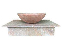 NATURAL STONE LAVABO TABLE - ITALY PINK MARBLE - T07