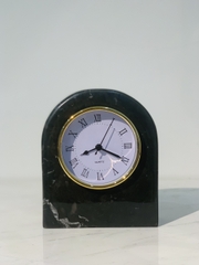 [NEW] NATURAL STONE TABLE CLOCK - BLACK MARBLE - DH02