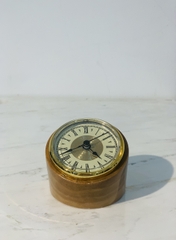 [NEW] NATURAL STONE TABLE CLOCK - WOODEN YELLOW - DH05
