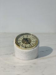 [NEW] NATURAL STONE TABLE CLOCK - PURE WHITE - DH05