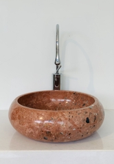 NATURAL STONE BATHROOM BASIN - MARBLE PINK - BST21